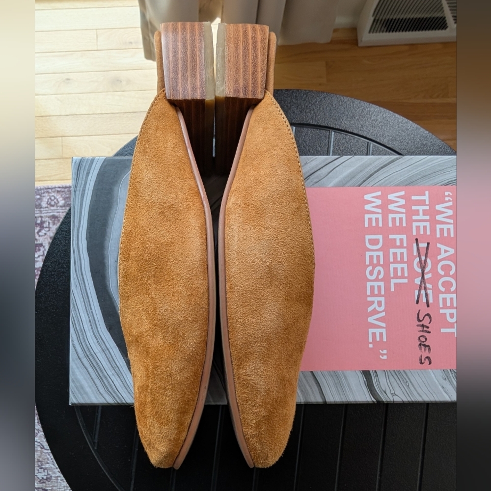 Jeffrey Campbell Mustard Suede Slip-On Mules - Picture 5 of 14